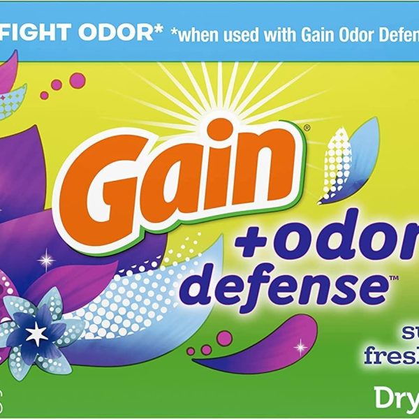 Gain Dryer Sheets Plus Odor Defense, Super Fresh Blast Scent, 240 Count, Helps fight static and odor, laundry sheets