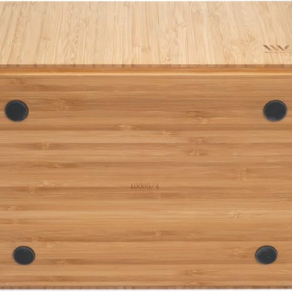 MobileVision Bamboo Storage Box, 12”x 9”x 6”, Durable Bin w/ Handles, Stackable - For Toys Bedding Clothes Baby Essentials Arts & Crafts Closet & Office Shelf With (White Clip Included)