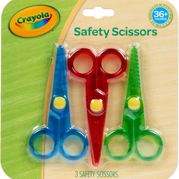Crayola Toddler Safety Scissors (3pk), Blunt Tip Training Scissors for Preschool Learning Activities, Right & Left Handed, Toddler Arts & Crafts Essentials