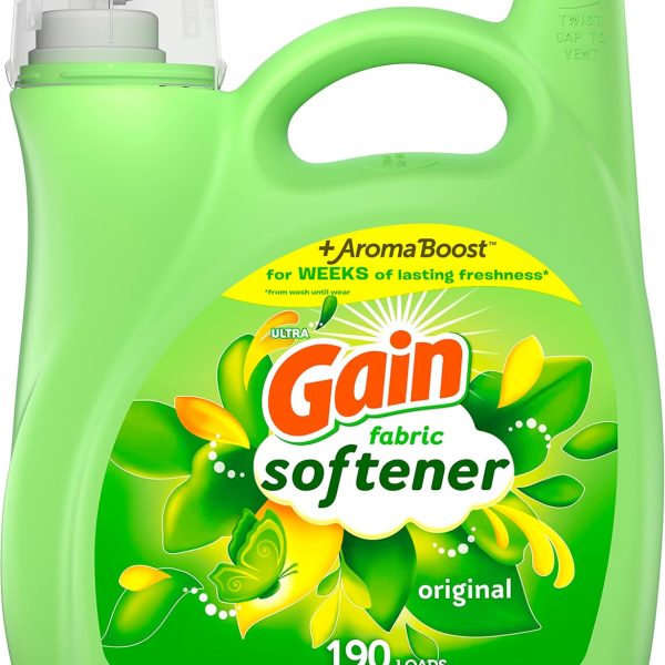 Gain Fabric Softener, Original Scent, 164 fl oz, 190 Loads, HE Compatible