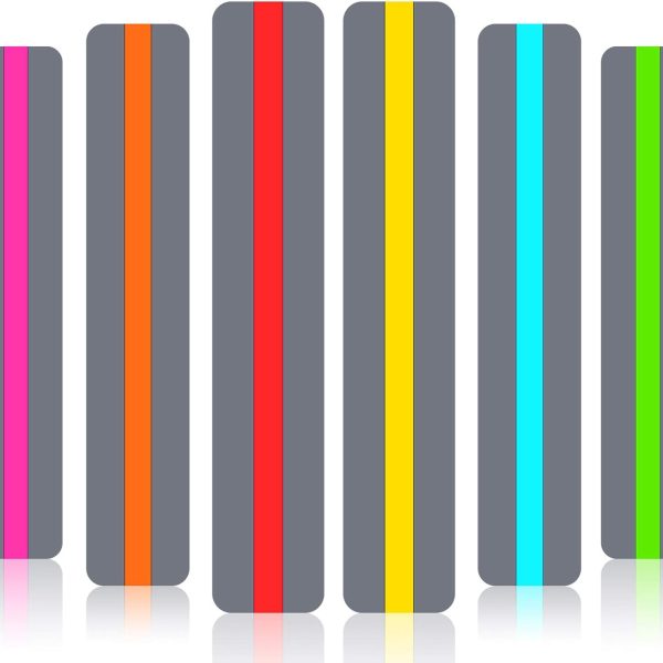 Guided Reading Strips Highlight Strips Colored Overlay Highlight Bookmarks Help with Dyslexia for Crystal Children and Teacher Supply Assistant (6 Pieces)