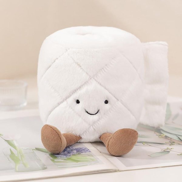 Funny Toilet Paper Shaped Plush, Cute Bathroom Decor for Adults & Kids, Fluffy Stuffed Animal, Weird Spoof Pillows Novelty Gift for Friends