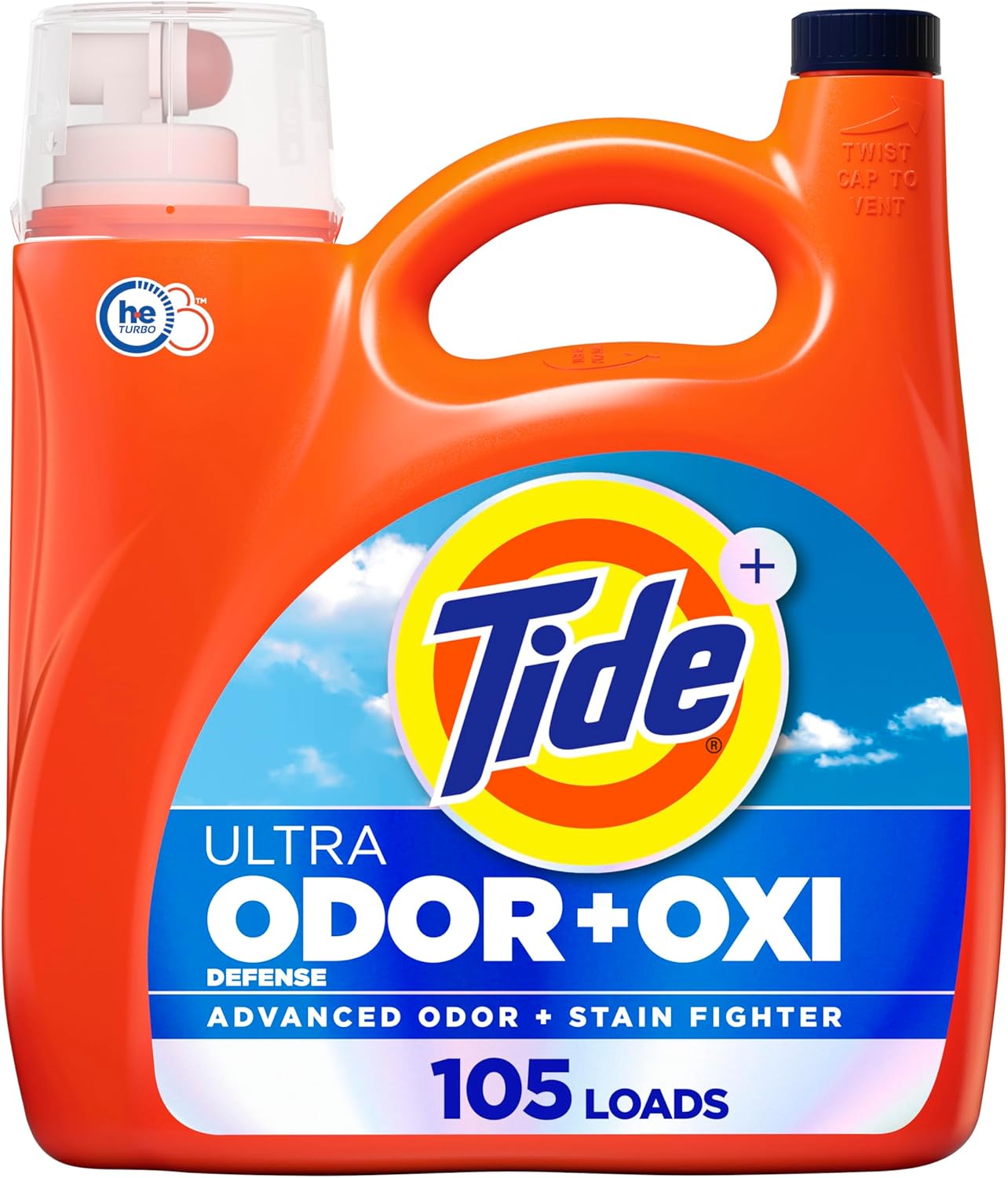16 Tide Ultra Odor Defense Plus Oxi Liquid Laundry Detergent, 148 fl oz, 105 Loads, Advanced Odor and Stain Fighting Laundry Detergent Liquid - Image 1