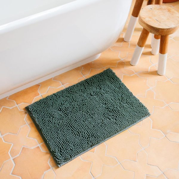 Highly Absorbent Bath Rug & Other Measurements - Elegant Gray Color Bathtub Mat, Machine Washable, Non-Slip & Ideal for Your Bathroom Floors, Bathtubs & Showers