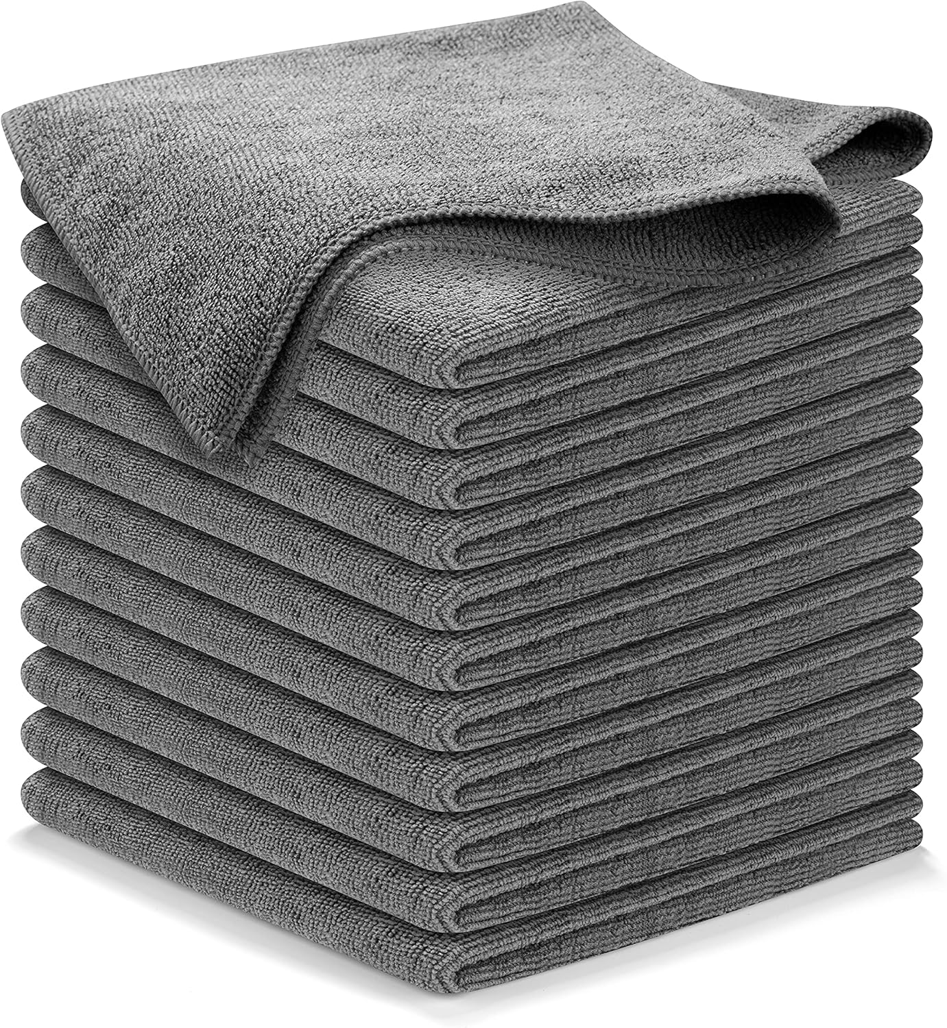 27 USANOOKS Microfiber Cleaning Cloth Grey - 12 Pcs (12.5"x12.5") - High Performance - 1200 Washes, Ultra Absorbent Microfiber Towel Weave Grime & Liquid for Streak-Free Mirror Shine - Car Washing Cloth - Image 1