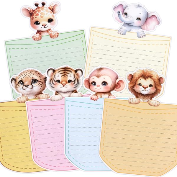Ceiba Tree 24Pcs Letter Writing Stationery Paper Set Jungle Animal Design Greeting Cards with Envelopes for Kids Classroom Birthday Party