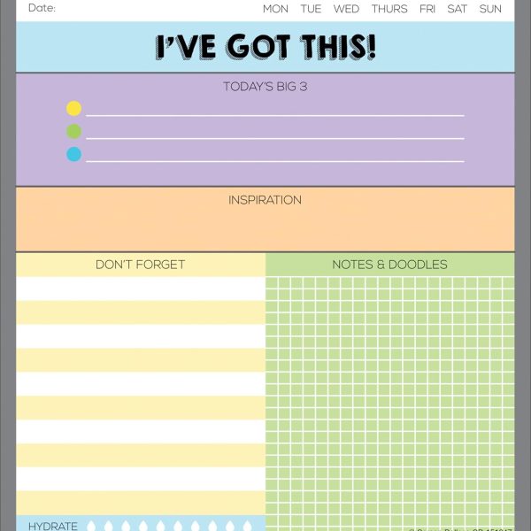 Carson Dellosa I've Got This Notepad, 50 Sheet Note Pad for To Do List, Notes, Sketch Pad, and Checklist, Classroom Organization Stationary, Desk Accessories and Office Supplies