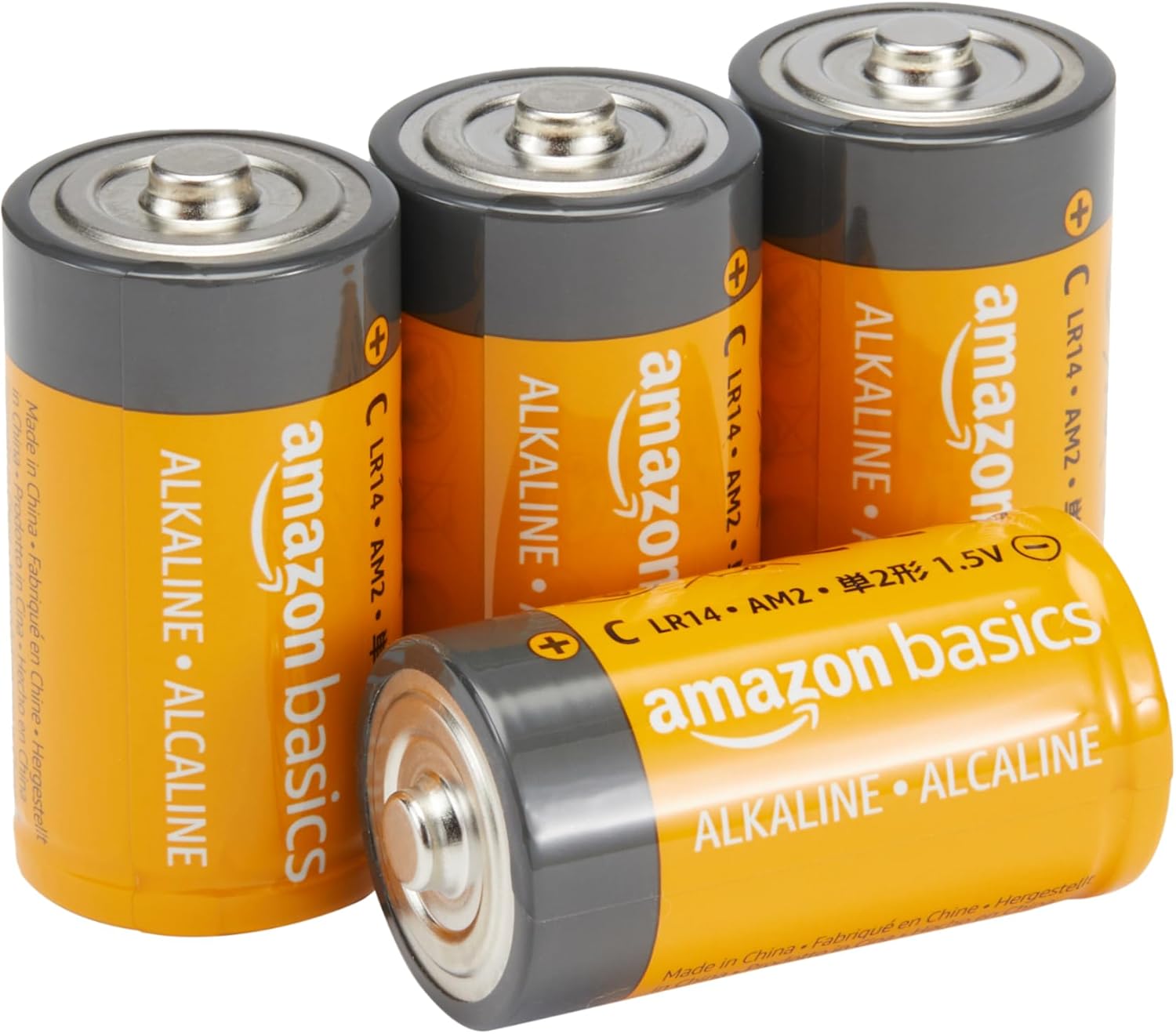 4 Amazon Basics 4-Pack C Cell Alkaline All-Purpose Batteries, 1.5 Volt, 5-Year Shelf Life - Image 1