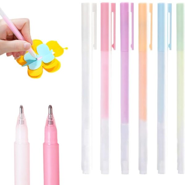 Quick Drying Color Spot Glue Pen, 2024 New Quick Dry Roller Glue Pens, Easy Control Precision Glue Pens for Scrapbooking, Craft Glue Supplies Glitter Pens Handmade Stationery (6 Pcs)