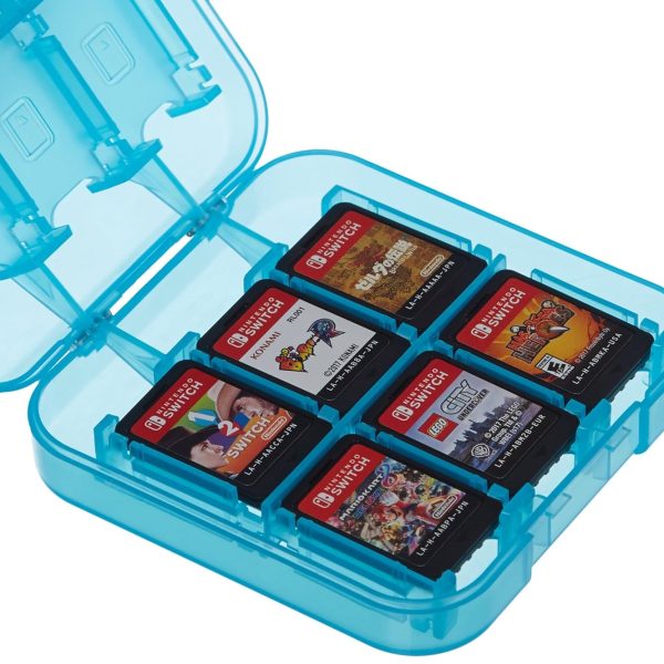 Amazon Basics Game Storage Case for 24 Nintendo Switch Games - 3.4 x 3.4 x 1 Inches, Blue