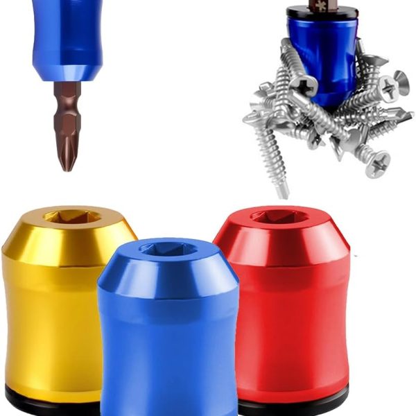Upgrade Screwdriver Head Magnetic Ring, Screwdriver Head Magnetic Ring Screw Holder with Anti-Slip Design Removable Coil, for Drill Tools Household Repairs Mechanics Carpenters (3, Mix)