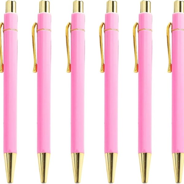 6X 1.0mm Ballpoint Pen Retractable Ballpoint Pen Oil Pen Smooth Writing Pen Stationery Pen School Office Supplies