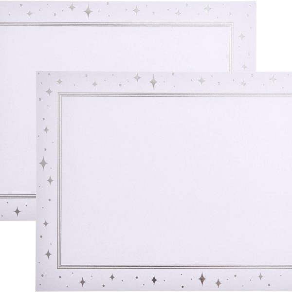 Gartner Studios Abstract Stars Foil Certificate Paper, Personalized Stationery, Foil Stamping, 8.5” x 11”, 15 Count
