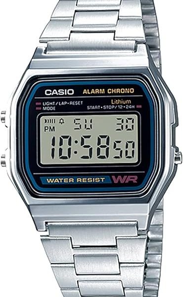 Casio A158WA Series | Unisex Digital Watch | Vintage | WR | 100 SEC Stop Watch | Daily Alarm | Regular Time Keeping: Hour, Minute, Second, PM, Date, Day | Led Light | 7 Yr Battery