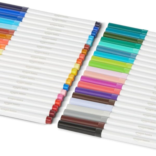 Amazon Basics Super Tip 40 Colors Washable Markers, Pack of 40, Multicolored