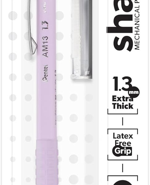 Pentel Sharp 1.3 Mechanical Pencil, (1.3mm), Extra Thick Line, Includes Refill Lead, Writing/Office/Test-Taking Pencil, Pastel Violet Barrel (AM13LBPV)