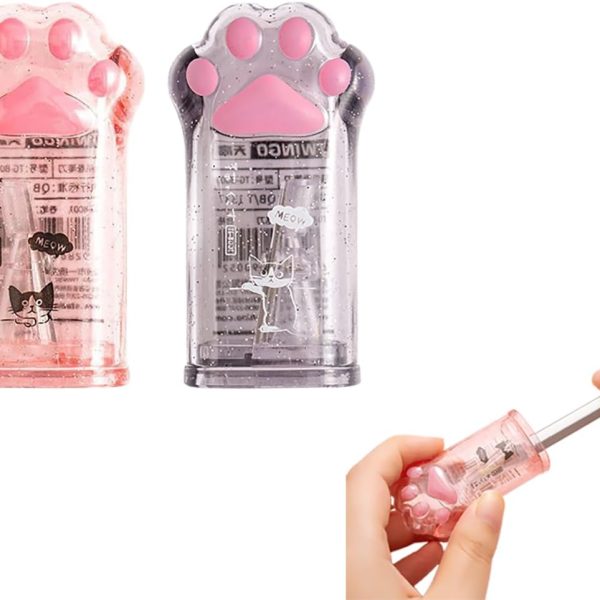 2Pcs Pink&Grey Cute Cat Paw Pencil Sharpener, Kawaii School Supplies Student Prize Kids Gift Pencil Sharpener Cat Schools Supplies for Kids Girls Lovers Office Home Pencil Sharpeners