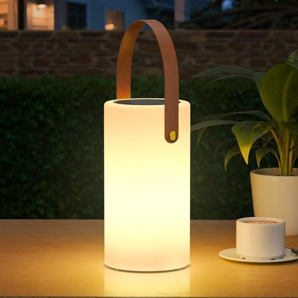 Portable Solar Table Lamp 2 in 1 Charging Outdoor Lantern with Remote RGB Cordless Lights, Water-Resistant IP44 for Patio Terrace Camping Garden Balcony