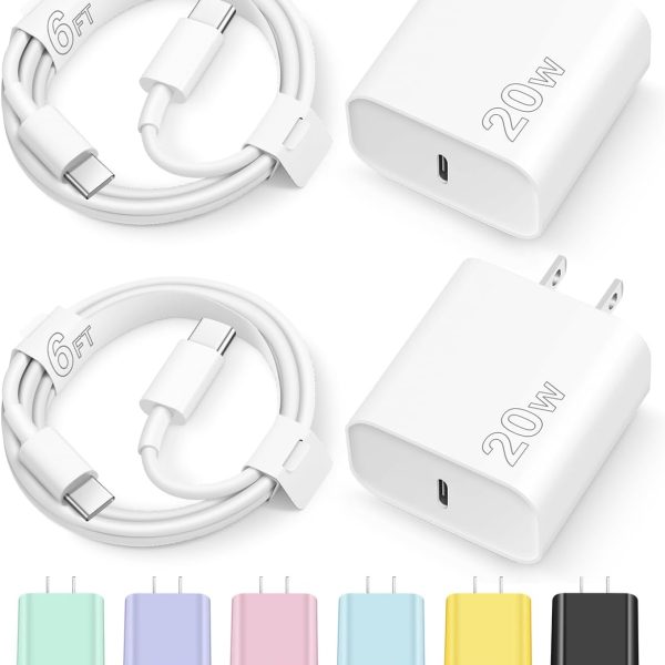 iPhone 17 16 15 Charger Fast Charging Type C Chargers USB C Charger Block iPhone 17 16 15 Air Pro Max Chargers with 6FT Cable for iPhone 17/17 Plus/17 Pro Max/16/16 Plus/16 Pro Max/15 Pro Max/iPad Pro