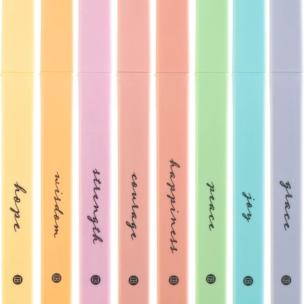 DIVERSEBEE Bible Highlighters with Soft Chisel Tip, 8 Pack Assorted Colors Pens No Bleed, Quick Dry Set, Cute Aesthetic Markers, Bible Study Journaling Supplies and Accessories (Pastel)