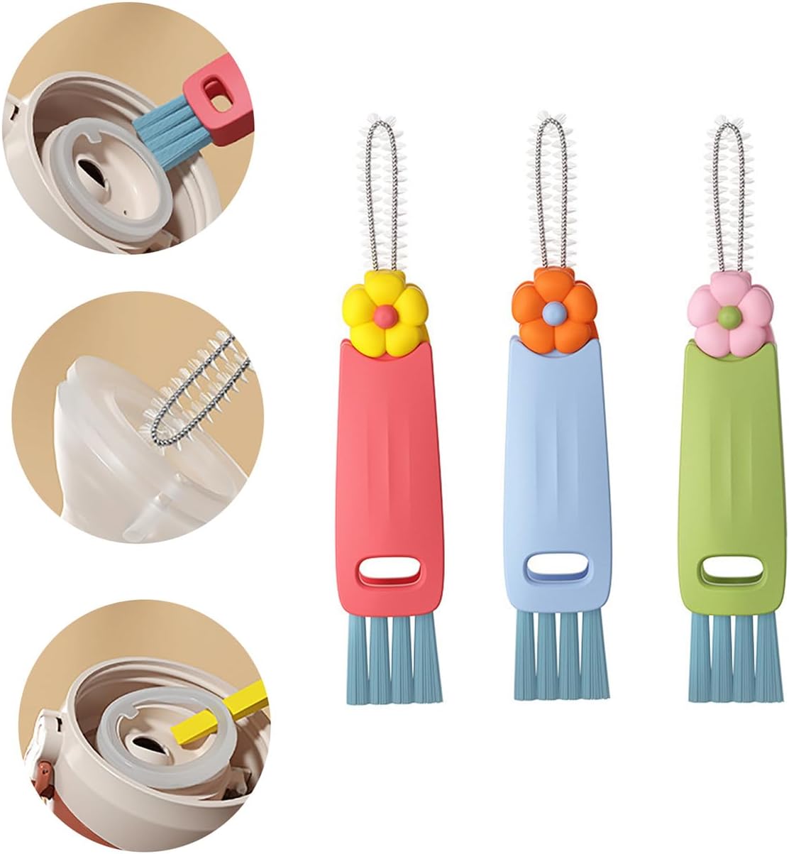 61+uLMGvctL._AC_SL1500_ 3 in 1 Cup Lid Cleaning Brush - 2025 New Multifunctional Tool for Thorough Cleaning of Bottles, Cups, and Tight Spaces - Ideal for Home & Kitchen - Image 1