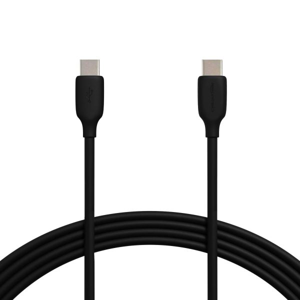 Amazon Basics USB-C to USB-C 2.0 Fast Charger Cable, 480Mbps Speed, USB-IF Certified, for Apple iPhone 16/15, iPad, Samsung Galaxy, Tablets, Laptops, 10 Foot, Black
