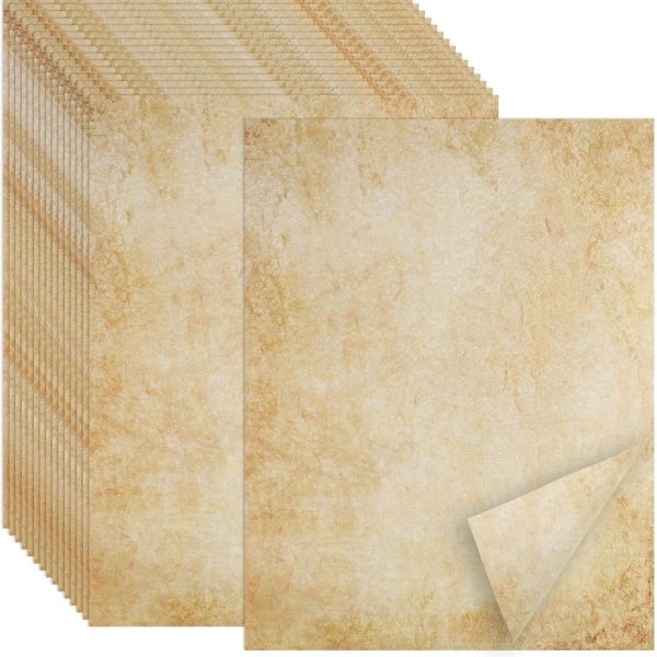 Joyberg 70PCS Vintage Paper 8.5 x 11 in Parchment paper for Writing Letter writing Paper, Decorative Printer Paper for Invitation, Letter, Resume, Award, Diploma, Art, Craft, Certificate Antique
