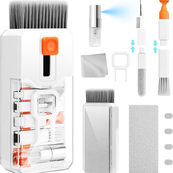 Keyboard Cleaning Kit Laptop Cleaner, 10-in-1 Computer Screen Cleaning Brush Tool, Multi-Function PC Electronic Cleaner Kit Spray for iPad iPhone Pro, Earbuds, Camera Monitor, All-in-one with Patent