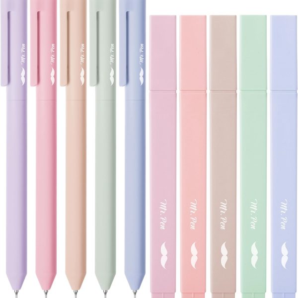 Mr. Pen- Aesthetic Highlighters and Gel Pens, 10 Pack, Assorted Colors Bible Highlighters No Bleed, Colorful Ink Aesthetic Gel Pens, Cute Highlighter Pens