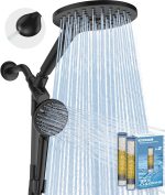 MakeFit Dual Filtered Rain Shower Head Combo, High Pressure Handheld Shower Head with Adjustable Bar - Rainfall Shower Head And Showerhead with Filter for Hard Water - Removes Chlorine