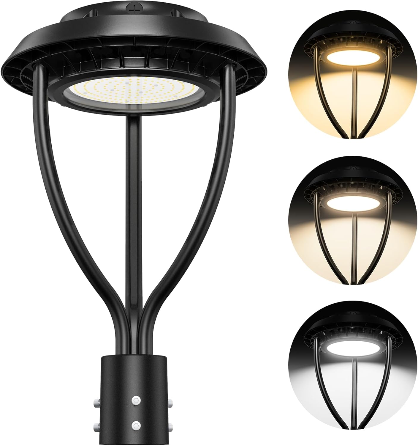 71TpIsB5CEL._AC_SL1500_ (1) 80W LED Post Top Light with Photocell, 80W 60W 48W Adjustable, 8400LM Adjustable CCT 3000/4000/5000K Outdoor Pole Lights, IP65 Waterproof Commercial LED Post Light Fixture Area Light ETL DLC Listed - Image 1