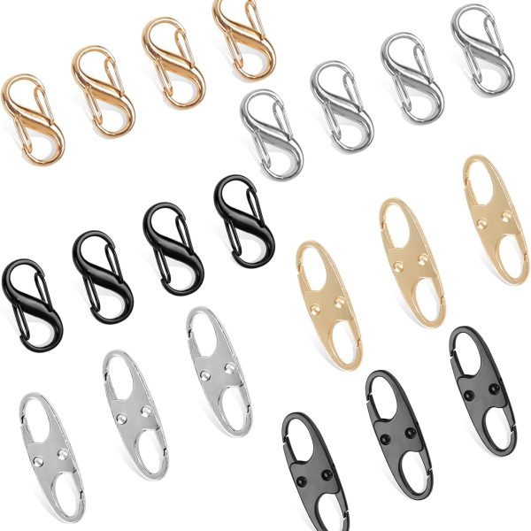 Phinus Lock Combo, Total 21PCS Clips Anti-Theft, Locks Anti-Theft for Luggage, Clothing, Backpacks, Boots, Purses, Travel Outdoor Sports(Black, Silver, Gold)