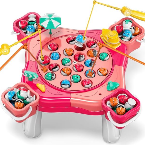 Magnetic Fishing Game for Kids Toddlers 3-5, 70 pcs Fishing Toys for Kids Toddlers 3-5, Table Toys Board Game Birthday Gifts for 3 4 5 6 7 8 Years Old Kid Toddler