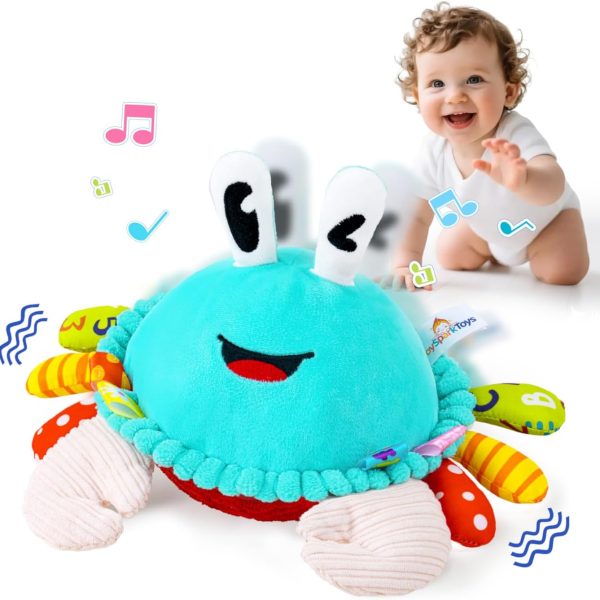 Baby Toys 12-18 Months, Musical Crawling Crab Baby Plush Toy, 50 Songs & Recording Feature, Dancing Bouncing Interactive Baby Sensory Toddler Toys 6-12 Months, Tummy Time Toys for 1 Year Old Gift
