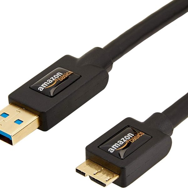 Amazon Basics USB 3.0 Cable, Type USB-A Male to Micro USB, 6 feet (1.8 Meters), Black