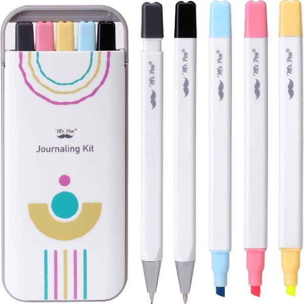 Our 5-pack writing tool set includes 3 chisel-tip highlighters in pink, yellow, and blue, as well as 1 black ballpoint pen and 1 mechanical pencil, providing you with all the tools you need for effective note-taking and highlighting. With chisel-tip design, these highlighters offer both broad highlighting and fine underlining in bright fluorescent ink, making them perfect for emphasizing important information at school, home, office, church, bible study, and journaling. The hard-shell carrying case ensures that your bible study tools are well-protected from damage and loss, and the custom design allows for easy organization and access to your tools. Mr. Pen Bible study kit is designed to fit in your purse, pocket, bible cover, bookbag, or any other carrying case, so you can bring it with you anywhere and always be prepared to take notes and highlight important information. Whether you're a student, professional, or simply looking for an effective way to organize your notes and highlight important information, our 5-pack writing tool set is the perfect solution, providing you with all the tools you need in a compact and convenient package.