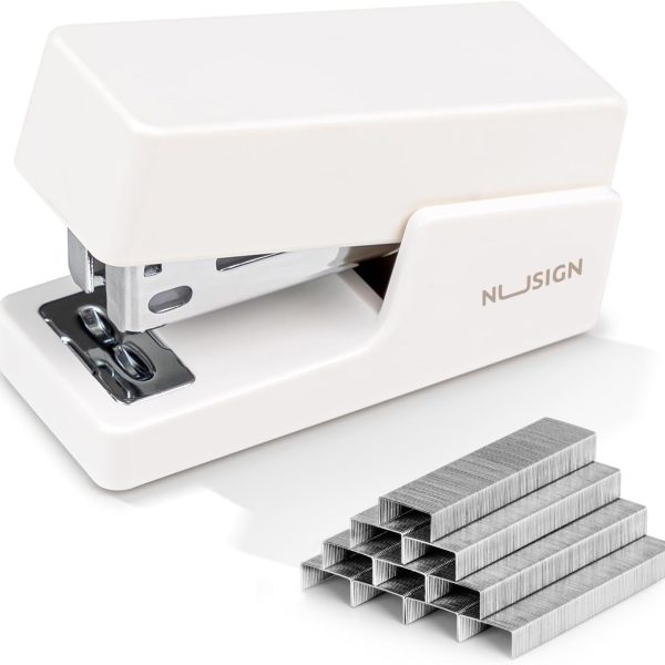 Mini Stapler with 830 Staples, Small Cute Desk Staplers, 25 Sheet Capacity, White