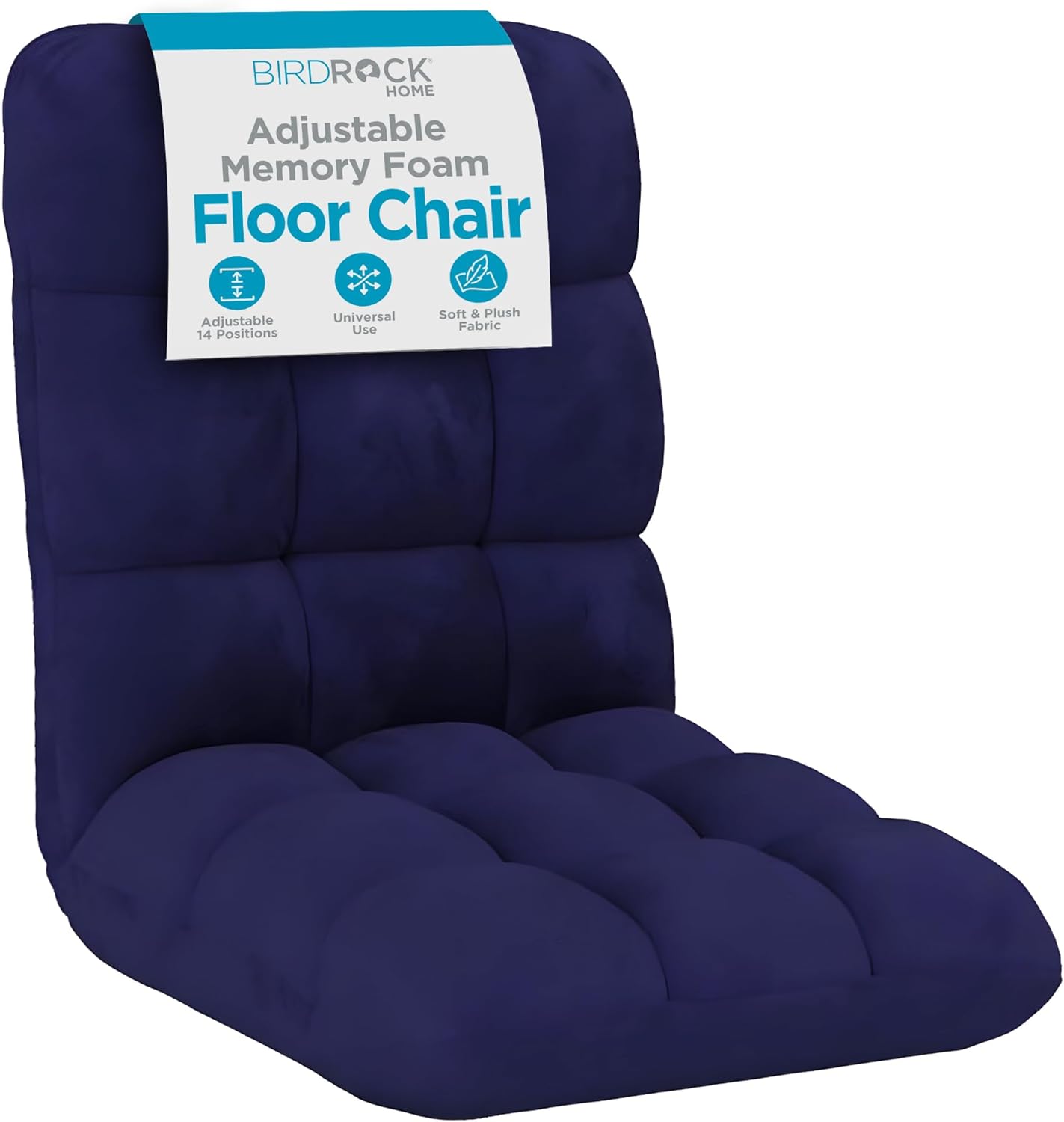 9 BIRDROCK HOME Adjustable Memory Foam Floor Chair - Ideal for Gaming, Reading, Meditation - Comfortable and Versatile - Suitable for Kids and Teenagers - Comfy Foldable Floor Seat - Blue - Image 1