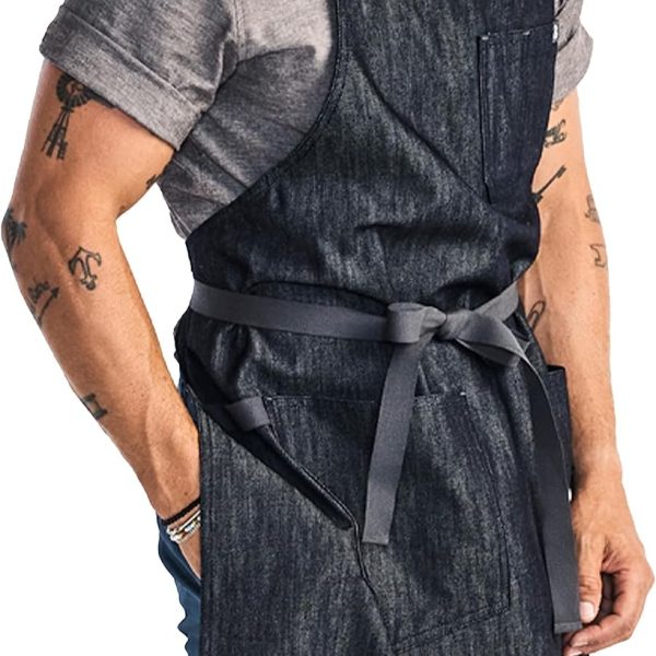 hedley & bennett Essential Apron - Heavy-Duty Denim Kitchen Apron with Pockets & Towel Loop - Professional Chef Workwear for Cooking & Grilling - Jack Navy Visit the hedley & bennett Store