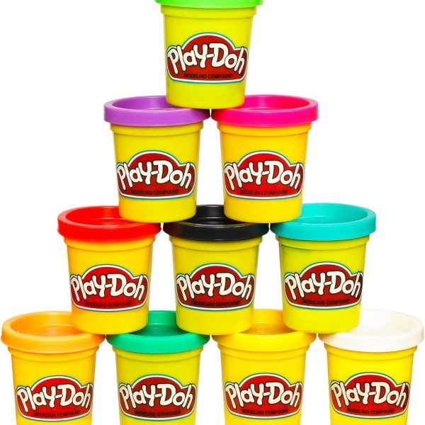 Play Doh Modeling Compound 10-Pack Case of Assorted Colors, Non-Toxic 2 oz. Cans, Christmas Stocking Stuffer Gifts, Prizes, & Party Favors, Preschool Toys for Kids, Ages 2+ (Amazon Exclusive)