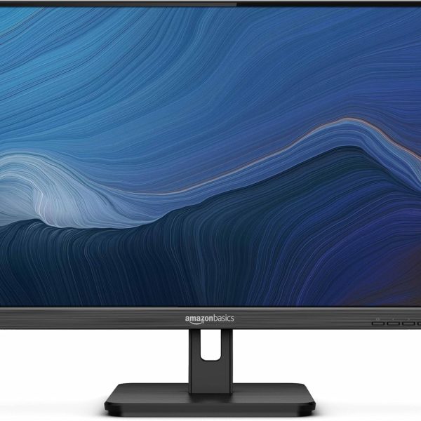 Amazon Basics 24-inch IPS Monitor 75 Hz Powered with AOC Technology FHD 1080P HDMI, Display Port and VGA Input VESA Compatible Built-in Speakers for Office and Home, Black