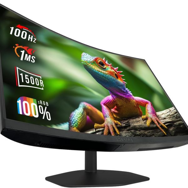 Sceptre New Curved 27-inch Gaming Monitor 1500R 100Hz HDMI X2 DisplayPort 1ms 100% sRGB, Build-in Speakers Machine Black 2026 (C275W-FW100T)