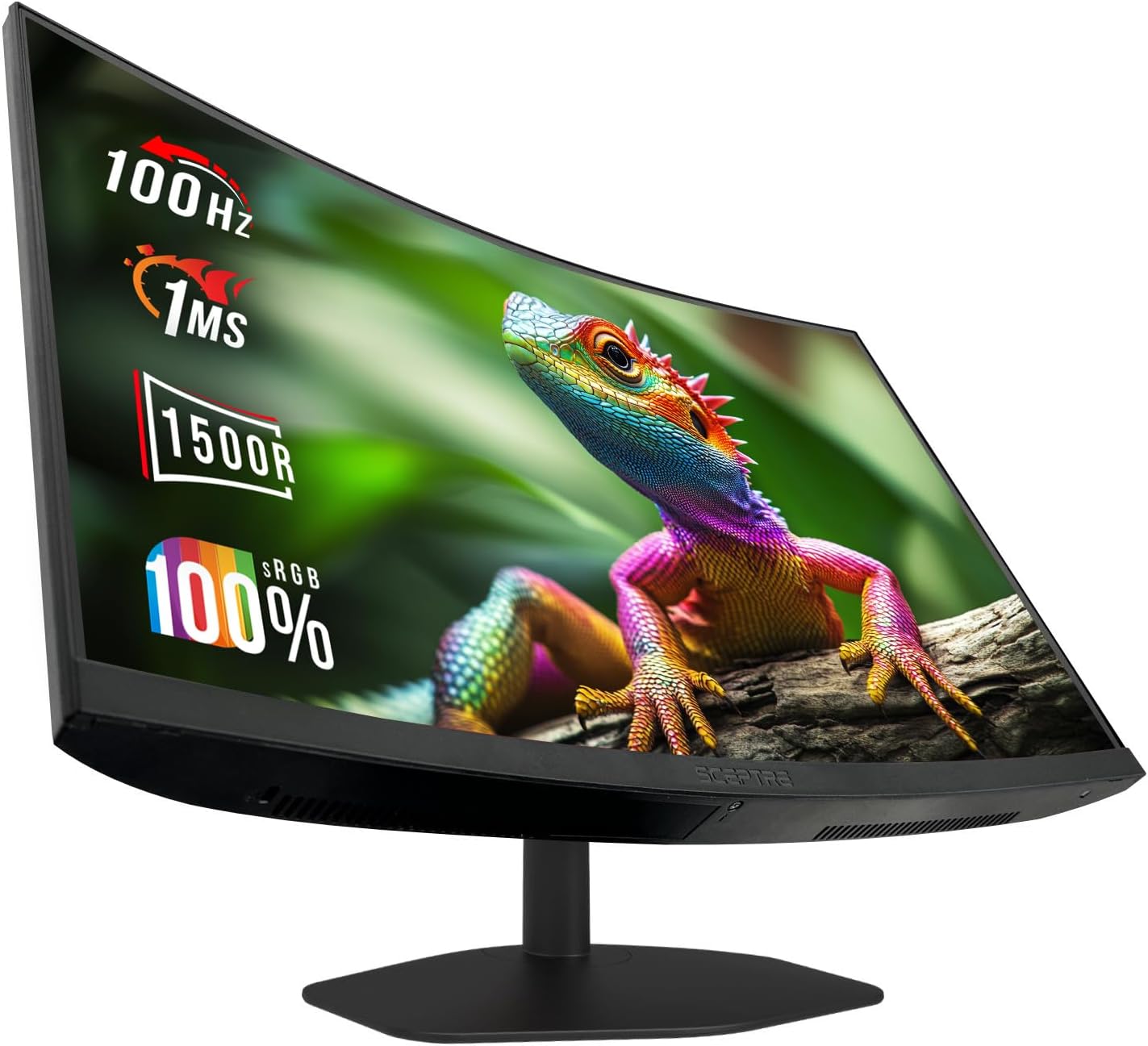 JDC-057 Sceptre New Curved 27-inch Gaming Monitor 1500R 100Hz HDMI X2 DisplayPort 1ms 100% sRGB, Build-in Speakers Machine Black 2026 (C275W-FW100T) - Image 1