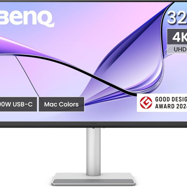 BenQ MA320U 32” 4K 3840x2160 Monitor for MacBook® Pro/Air, Dual USB-C, 90W Power Delivery, Mac Color Match, USB Hub, Brightness & Volume Control on Mac, Height & Tilt Adjustable Stand, P3 Color Gamut