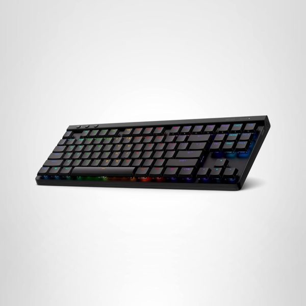 Logitech G515 Wireless Gaming Keyboard TKL, LIGHTSYNC RGB, Thin Tenkeyless Design, Double-Shot PBT Keycaps, Tactile Brown Mechanical Switches - Black