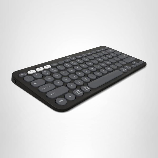 Logitech Pebble Keys 2 K380s, Multi-Device Bluetooth Wireless Keyboard with Customizable Shortcuts, Slim and Portable, Easy-Switch for Windows, macOS, iPadOS, Android, Chrome OS - Tonal Graphite