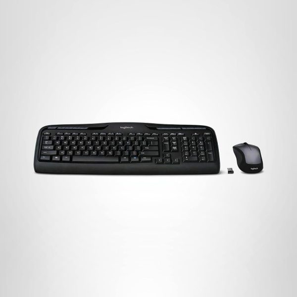 Logitech MK335 Quiet Wireless Keyboard and Mouse Combo - Black/Silver Keyboard and Mouse Combo Wireless, Ambidextrous