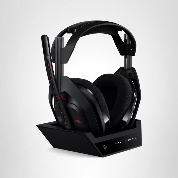 Logitech G Astro A50 Omni-Platform Wireless Gaming Headset + Base Station for PS5, Xbox, PC: PLAYSYNC Audio Switcher, <16 bit/48kHz (Console), <24 bit/48 kHz (PC), 24hr Battery, 2.4GHz & BT - Black