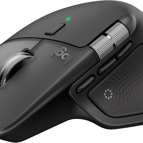 Logitech MX Master 4 for Mac, Ergonomic Bluetooth Mouse with Advanced Performance Haptic Feedback, Ultra-Fast Scrolling, USB-C Charging, MacOS, iPadOS, Windows - Space Black