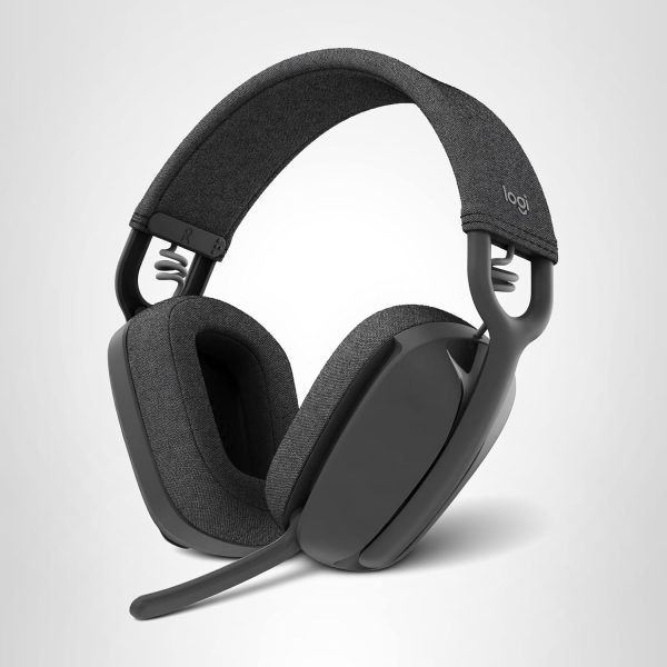 Logitech Zone Vibe 100 Lightweight Wireless Over Ear Headphones with Noise Canceling Microphone, Advanced Multipoint Bluetooth Headset, Works with Teams, Google Meet, Zoom, Mac/PC - Graphite